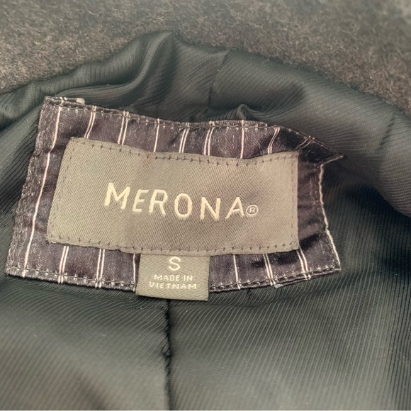 Merona Wool Blend Dark Charcoal Gray Pea Coat – Men’s Small - Picture 3 of 12